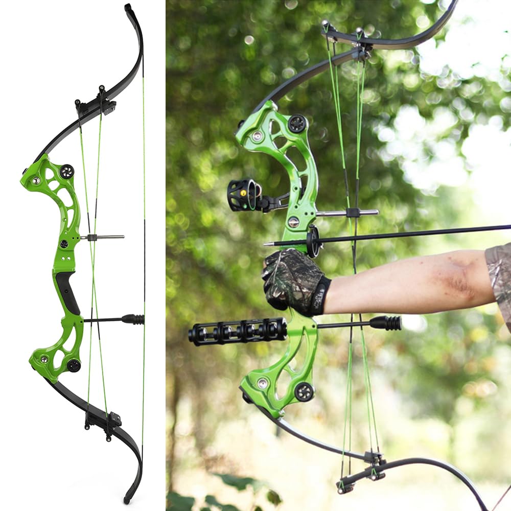 wolfman Kit arco ricurvo da pesca con l'arco da 50", potenza regolabile da 30 a 55 libbre, 320 fps (IBO), frecce da pesca, per destrimani, tiro con l'arco per adulti, pesca e caccia