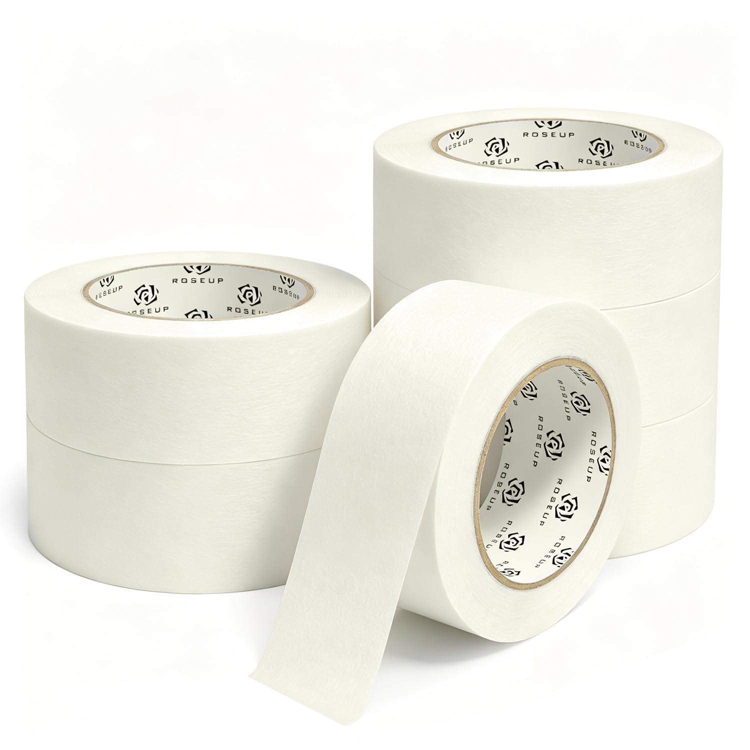 ROSEUP Nastro bianco per imbianchini, 5 cm x 40 m, confezione da 6 pezzi