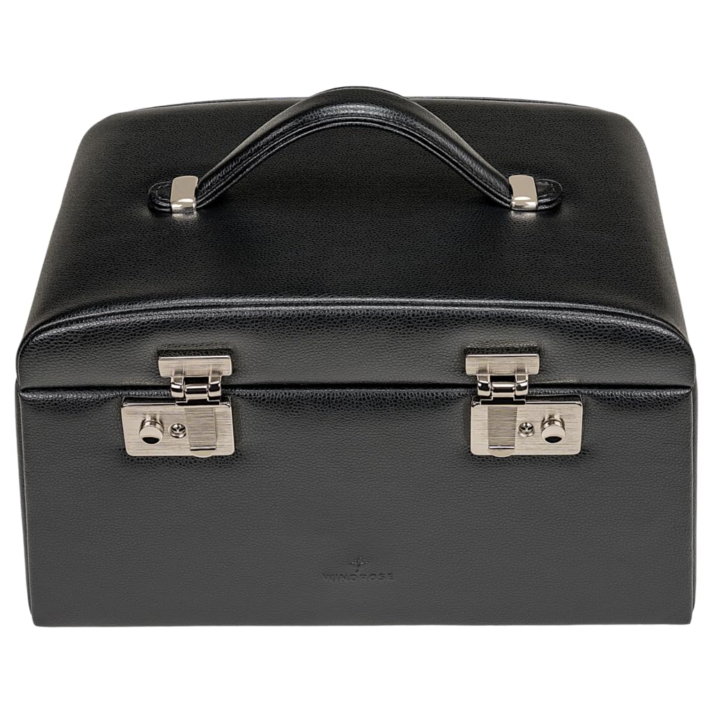 Windrose Schmuckkoffer beluga/schwarz (Leder)