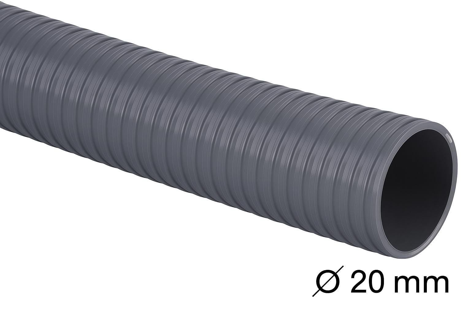Espiroflex – Hidrotubo Flexible PVC con Espiral Reforzada, Gris | Rollo 25 m | Tubo para Piscinas, Riego, Desagües y Aire Acondicionado (16, 20, 25, 32 y 40 mm) (20 mm)