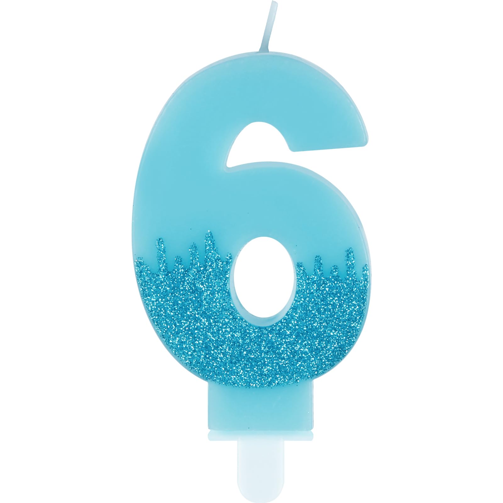 Bougies D'anniversaire De Flocon De Neige Bleu,Bougie Congelée Numéro 8 Pour Gâteau,8e Décora D'anniversaire De Filles Garçons,Bougie Congelée Pour