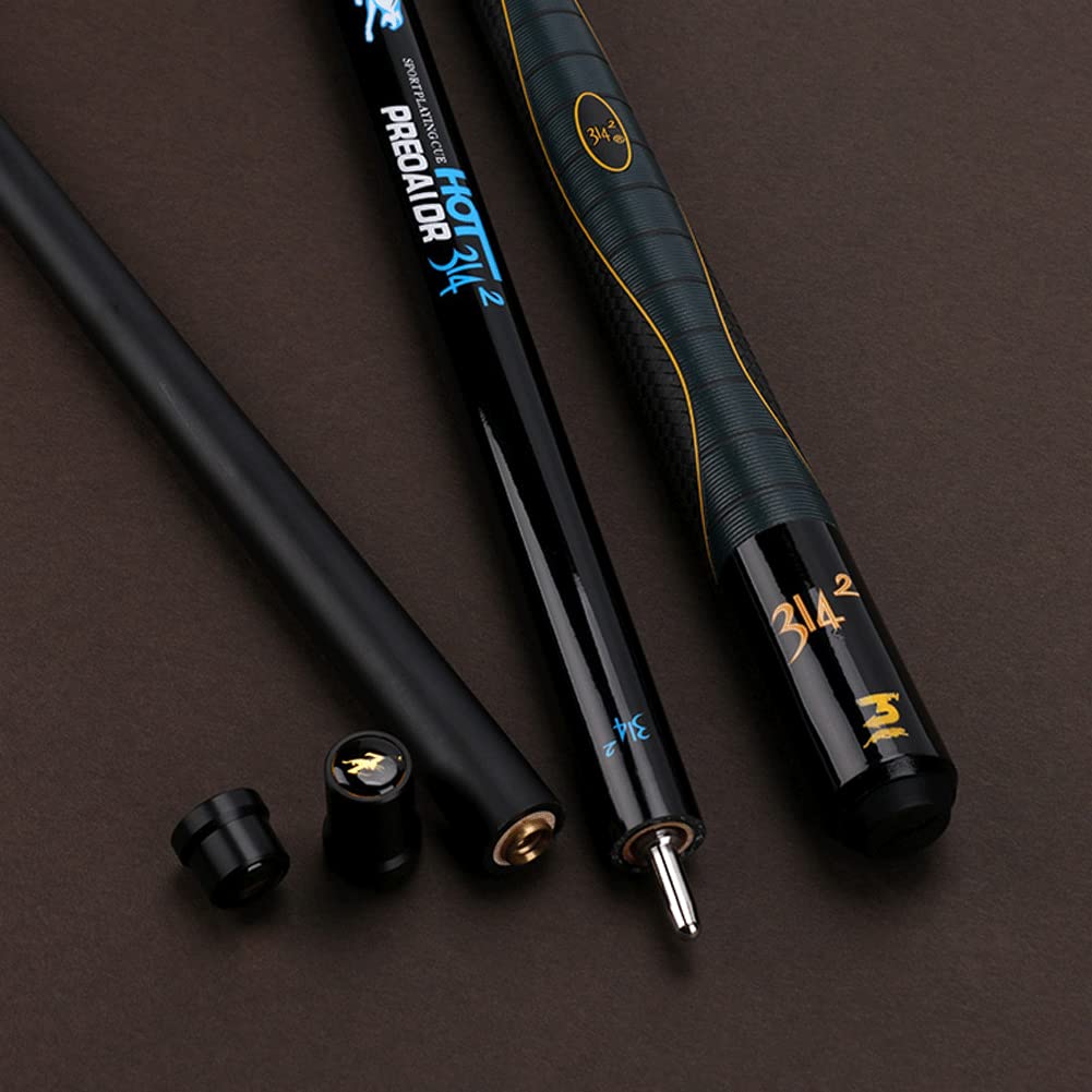 Billard Queue 1/2, 147cm Kohlefaser Carbon Faser Ahorn Handgefertigter Snooker Queue, 3 Spitze Größe Zur Auswahl(Size:13mm,Color:Blau)