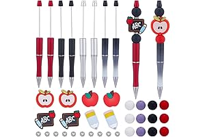 8 Sets Beadable Pens with Silicone Focal Beads DIY Beaded Pens Supplies