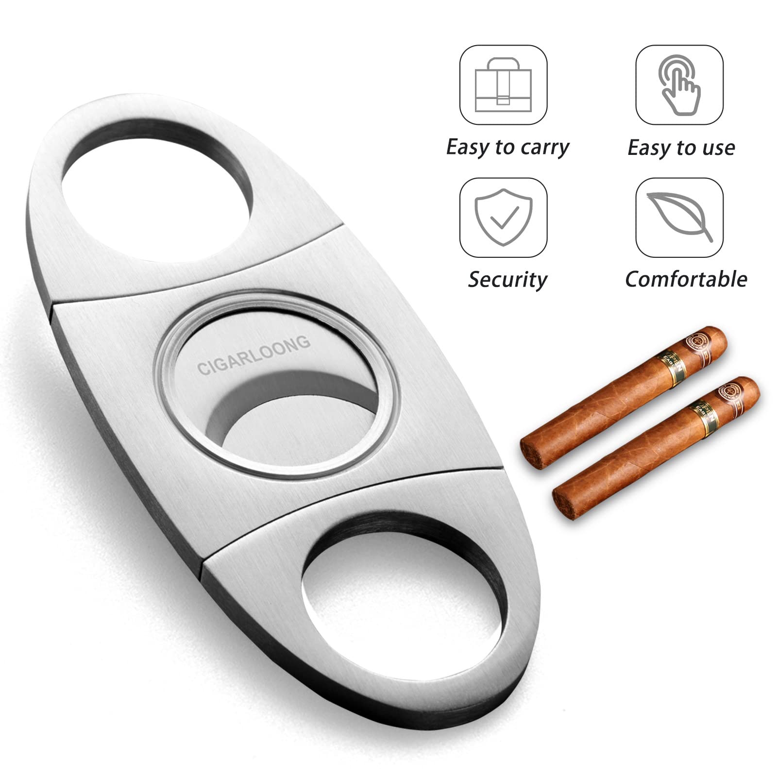 Buy CIGARLOONG Cigar Cutter and Lighter Set Yellow Double Blade Simple Cigar Guillotine and 3