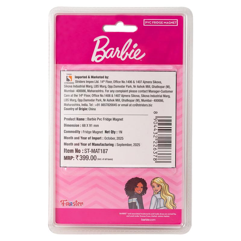 Image of Barbie Character PVC Refrigerator Magnet | Kids Room Decor | Strong Magnetic Grip