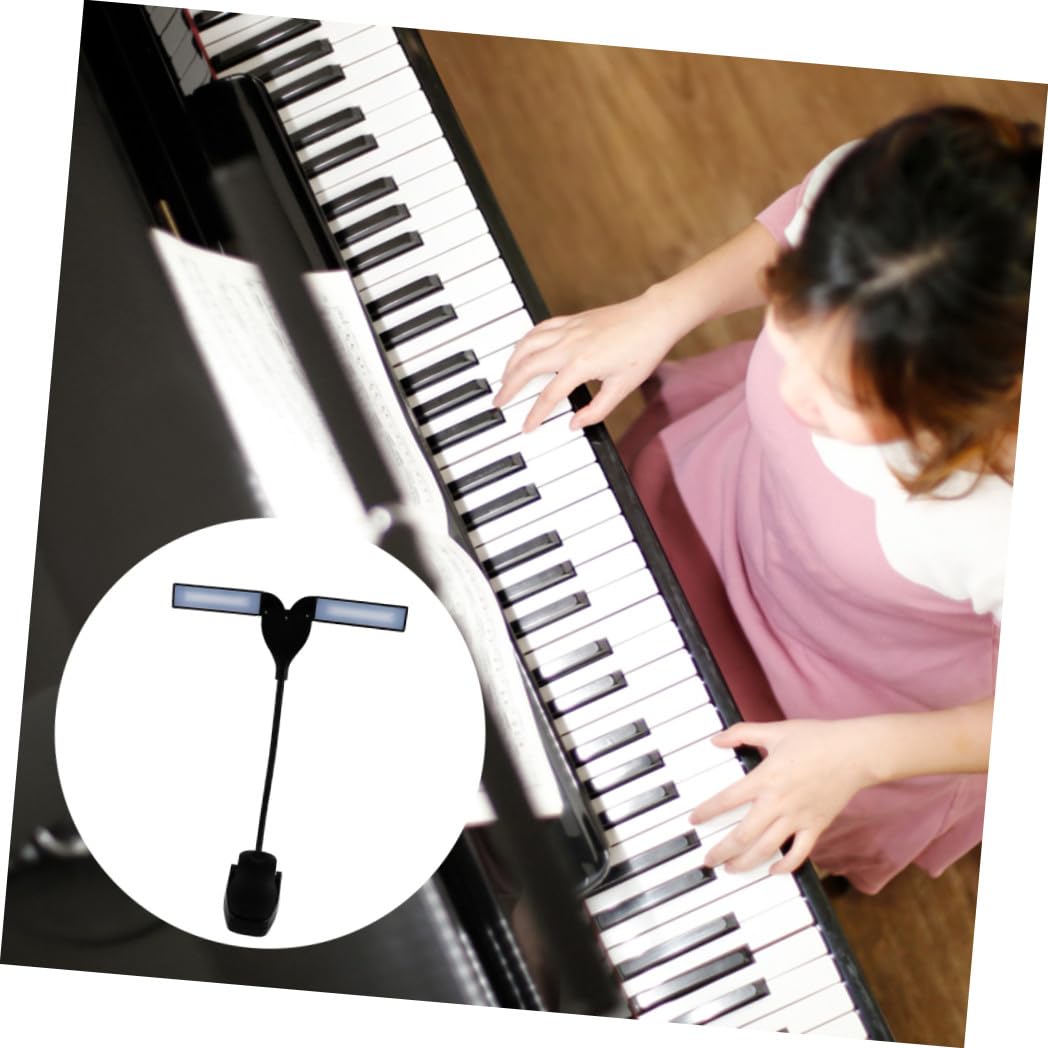 iplusmile Lampe de Pupitre pour Instrument à Clavier LED Alimentation Double Mode USB et Piles, Matériau Abs et Fer, Lumière Douce pour Protection des Yeux, Clip Réglable pour Musique