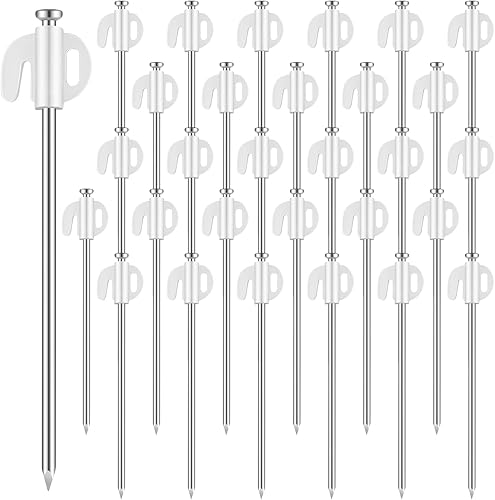 Zonon 30 estacas de acero galvanizado que brillan en la oscuridad, estacas de tienda de campaña con tapón fluorescente, estacas de toldo disponible en Yaxa Peru