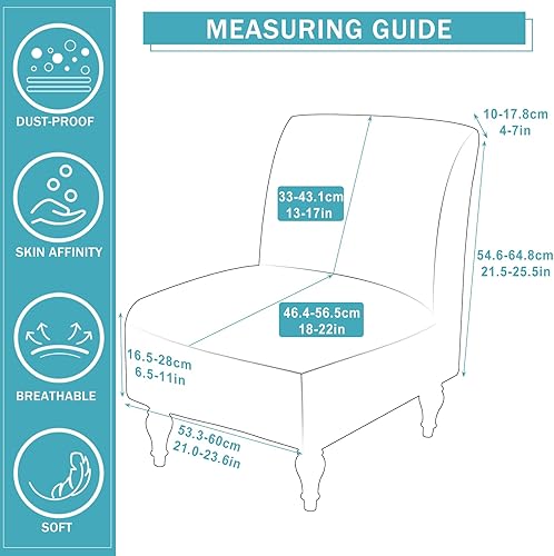 Miniatura 2 de Liykimt Funda para silla sin brazos, funda para silla de pantuflas, súper ajuste, elástica, de elastano, extraíble, lavable, para silla sin brazos,