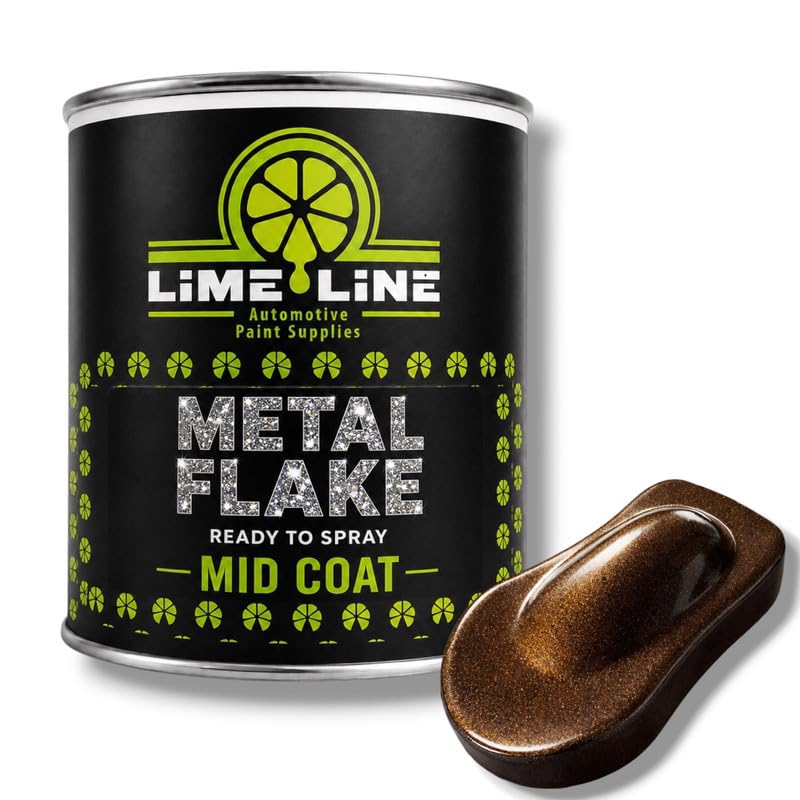 LiME LiNE Automotive Metal Flake Midcoat - No Reducer Needed (Rootbeer Brown, 1 Quart)