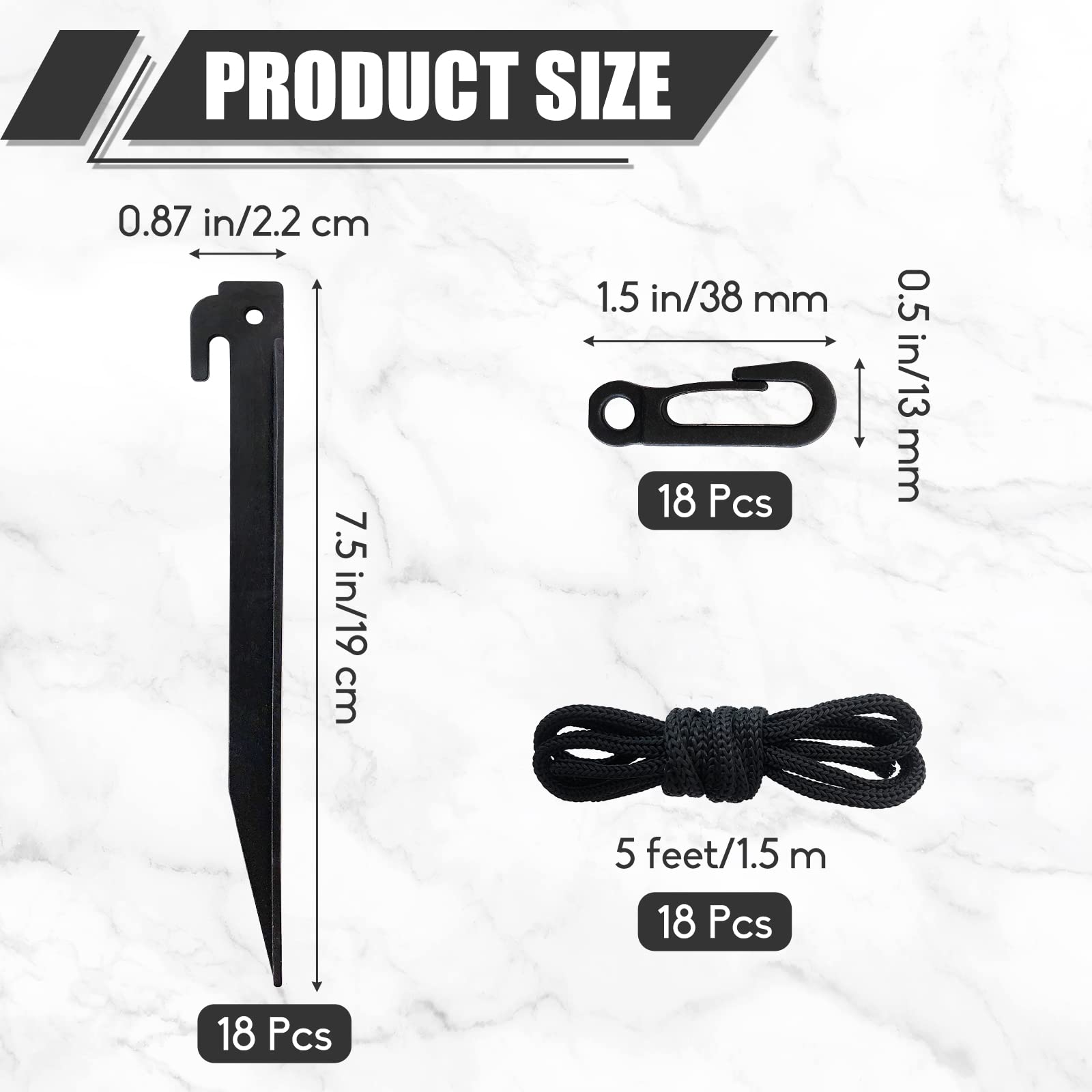 54 Pcs Inflatable Stakes and Tethers,Plastic Beach Tent Pegs,Heavy Duty Tent Ground Anchor Stakes,Tether with Hook Spikes Inflatables Stakes Tents for Outdoor Garden Camping Yard Home Lawn