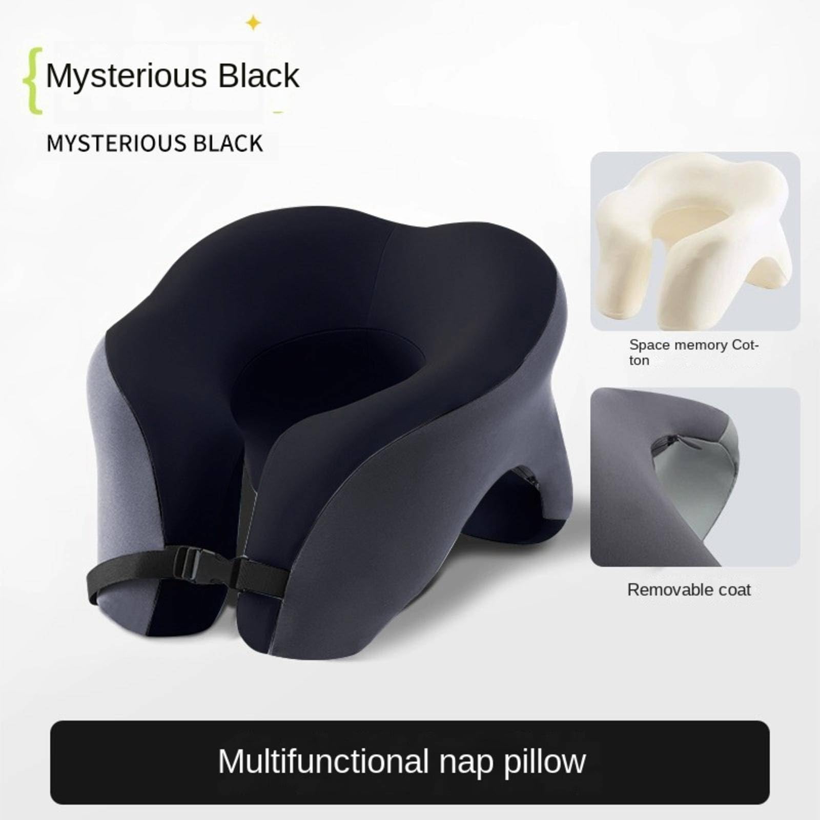 Cuscino cervicale da viaggio, 100% puro memory foam, supporto a forma di U, per aereo, ufficio, auto e casa, ideale per riposare la testa e il mento, comfort e relax
