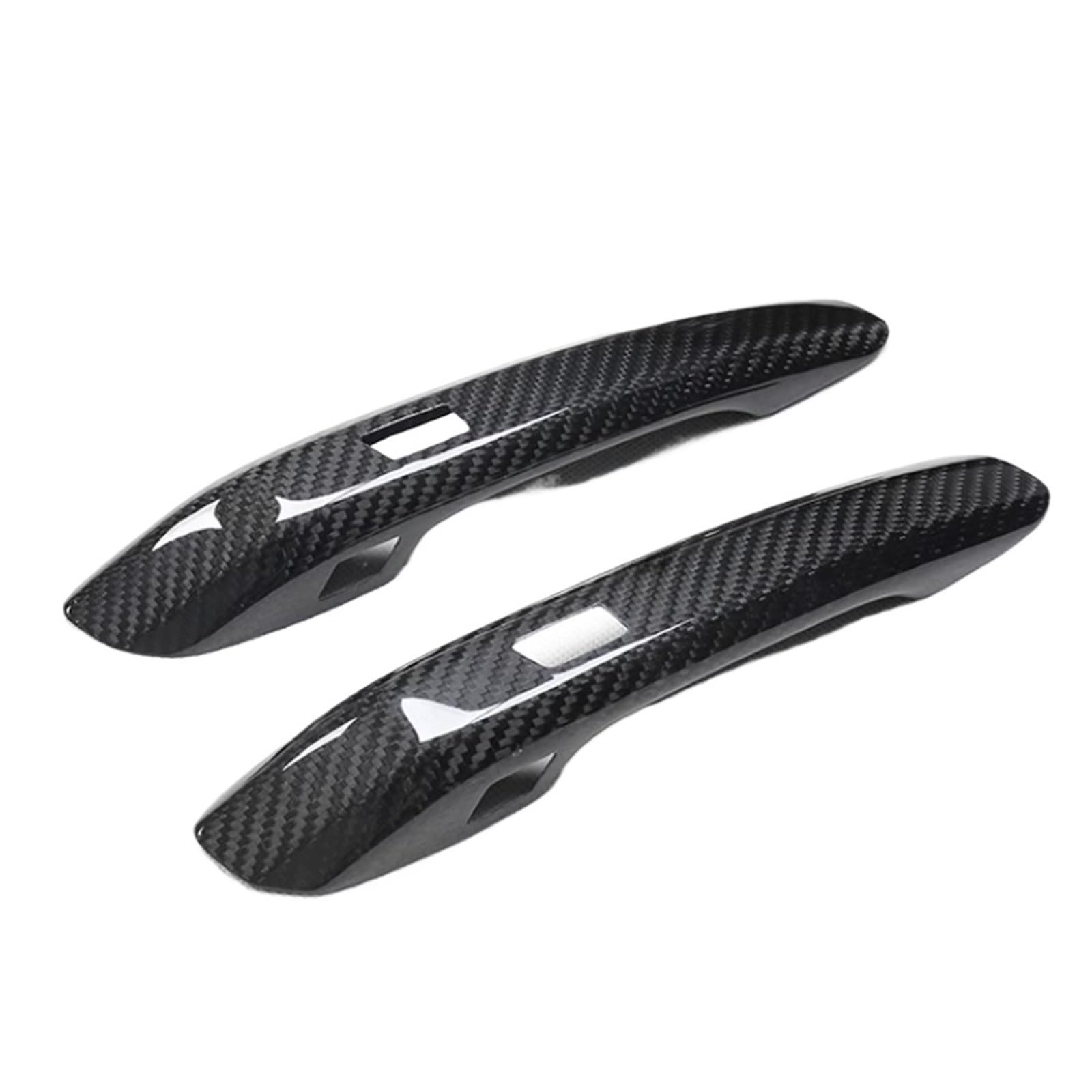 Compatible For Audi Q5 RS5 FY 2018-2023 Accessories Real Carbon Fiber Door Handle Cover Frame Sticker Exterior Trim Bodykit(2 DOORS-2 SENSORS,WITH LIGHT HOLE)