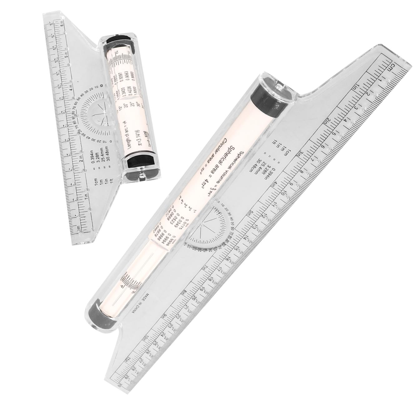 Operitacx 5 Set Disegno Del Righello Di Design Multi Righello A Linee Parallele Disegnare Sovrano Planimetria Usi Di Misurazione Rotante in Plastica Trasparente 2 Pezzi*5