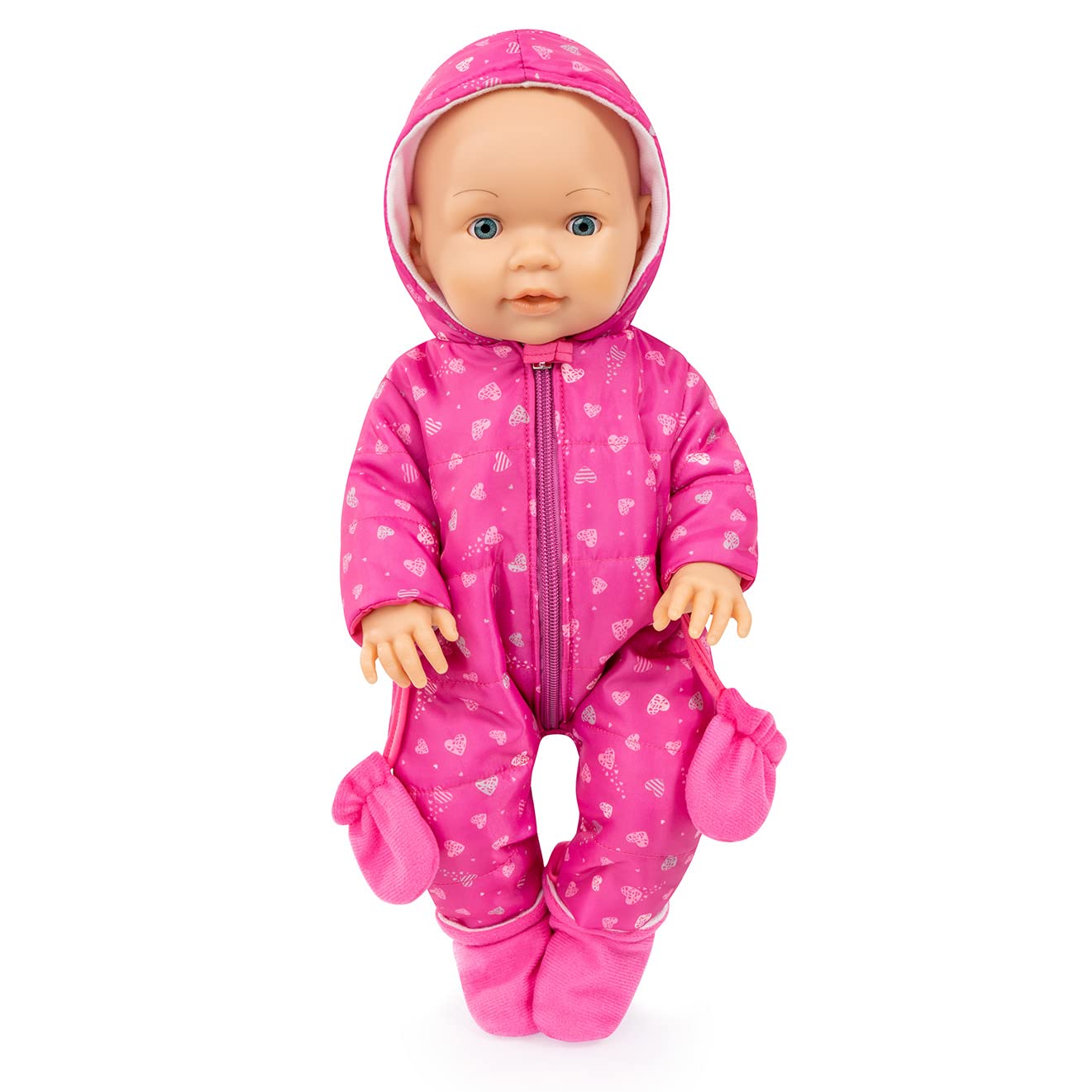Bayer Design 84209AA Ubrania dla lalek, 38-42 cm, z snieżny kombinezon, szalik, rękawiczki, buty i czapka, różowe