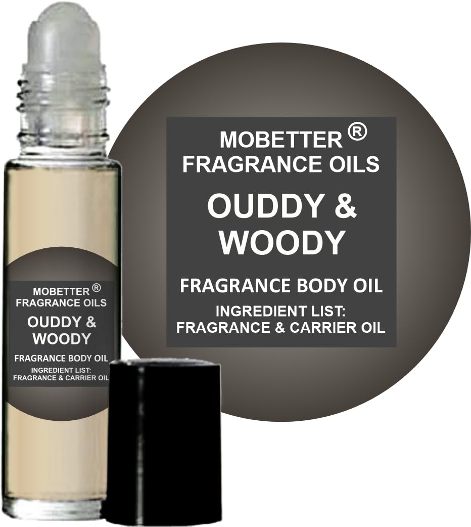 MOBETTER FRAGRANCE OILS Oudy and Woody Unisex Perfume Body Oil (.33 fluid oz, Ouddy and Woody)