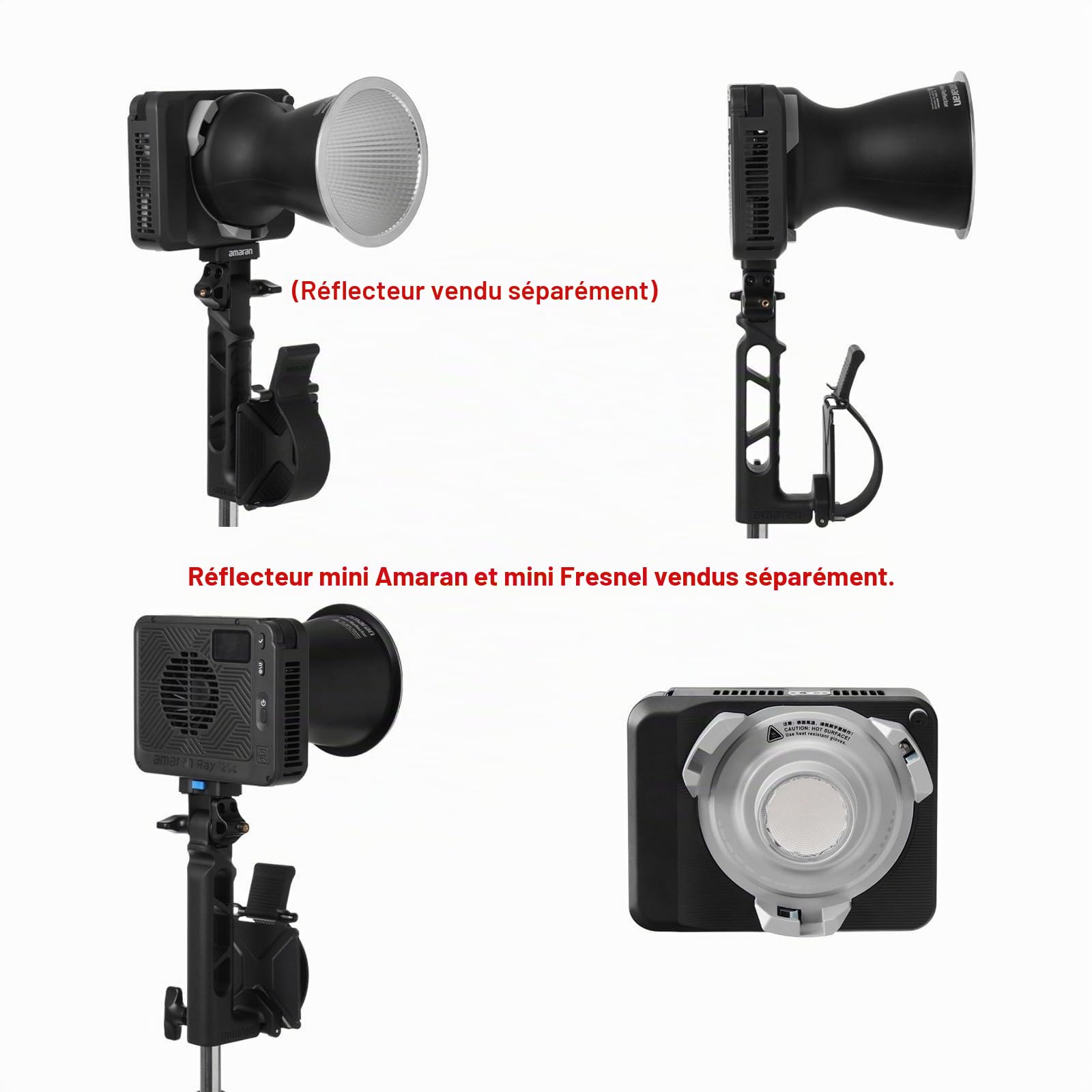 Éclairage vidéo Amaran Ray 120C RGB, projecteur LED COB de 120 W avec Monture Bowens et softbox Octa Dome 30, température de Couleur réglable de 1 800 K à 20 000 K, contrôle Via Application Mobile.