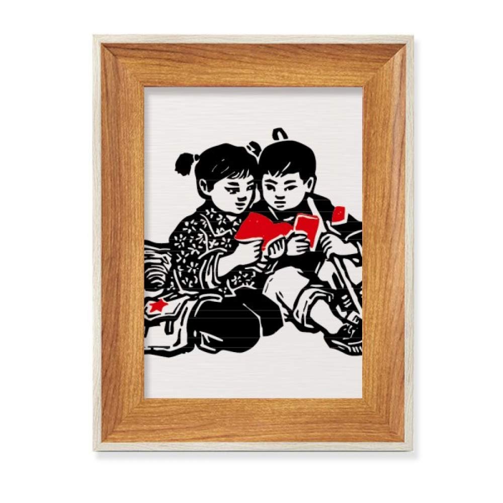 Cadre de photo en bois de bureau et lot de peinture d'art pour garçon et fille