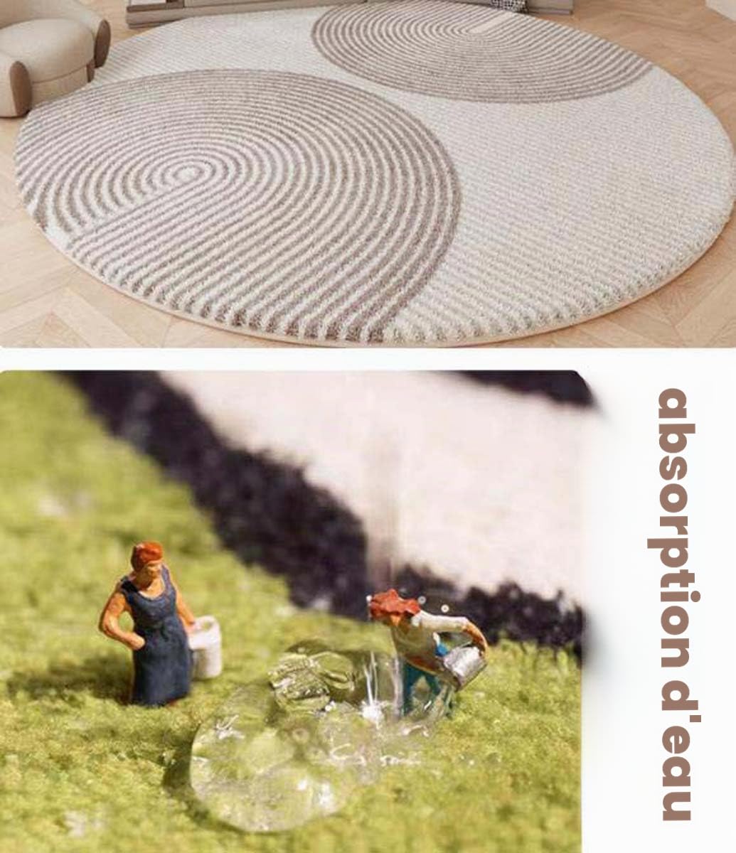 Grand tapis rond et moelleux pour salon, moderne, à poils denses, ne perd pas ses poils, chambre à coucher, chambre d'enfant, tapis de sol absorbant l'eau, diamètre 180 cm