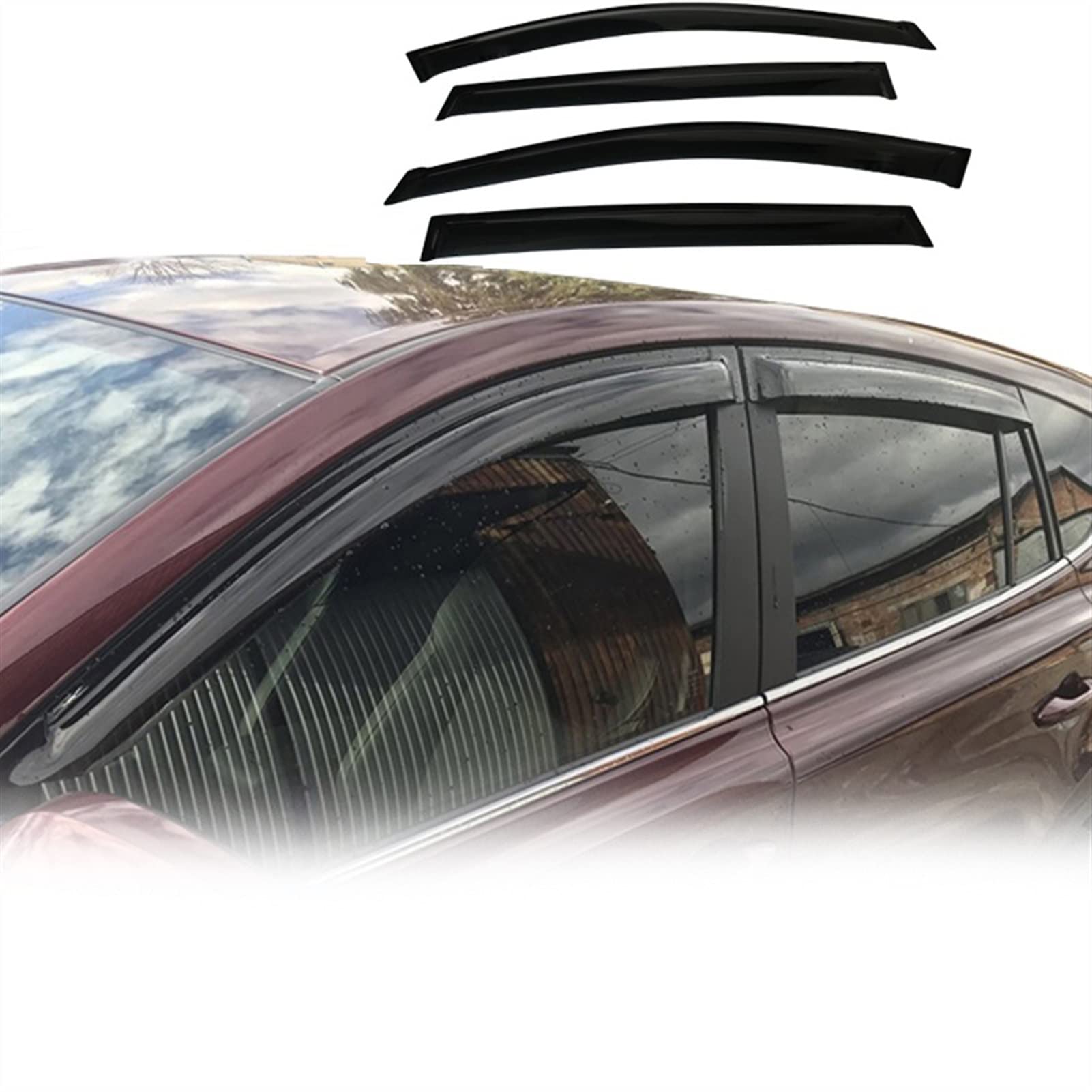 Déflecteurs de visière de fenêtre contre buée et pluie pour Toyota Rav4 2014-2018
