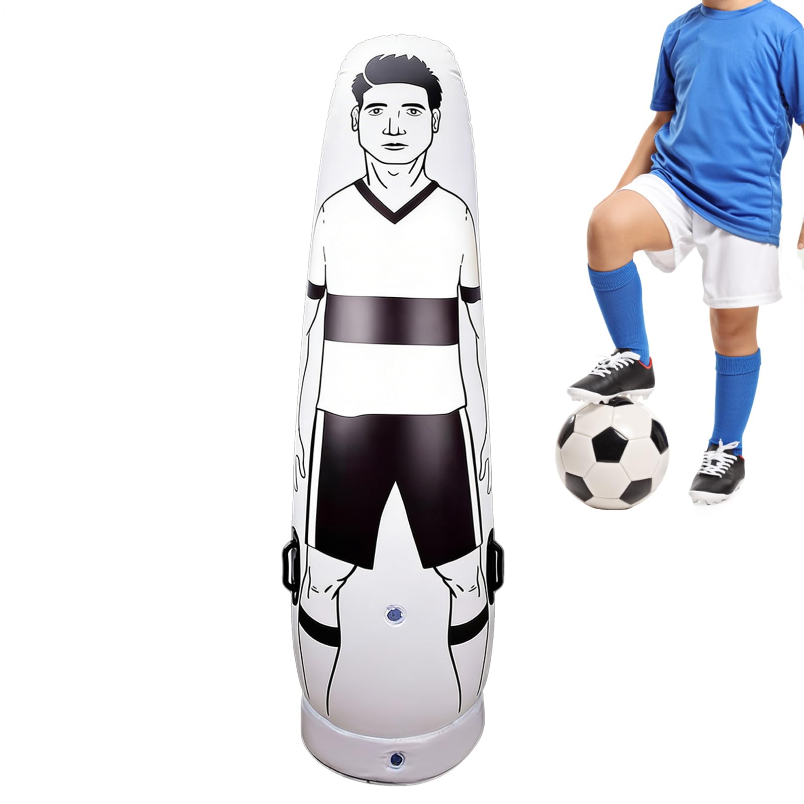 Muro Defensa Fútbol - Muñeco Inflable Fútbol | Barrera Tiro Libre | PVC Resistente Alta Protección, con Asas Laterales, para Entrenamiento Fútbols Béisbol, Saco Golpes Transpirable, Ejercicio, 160-203