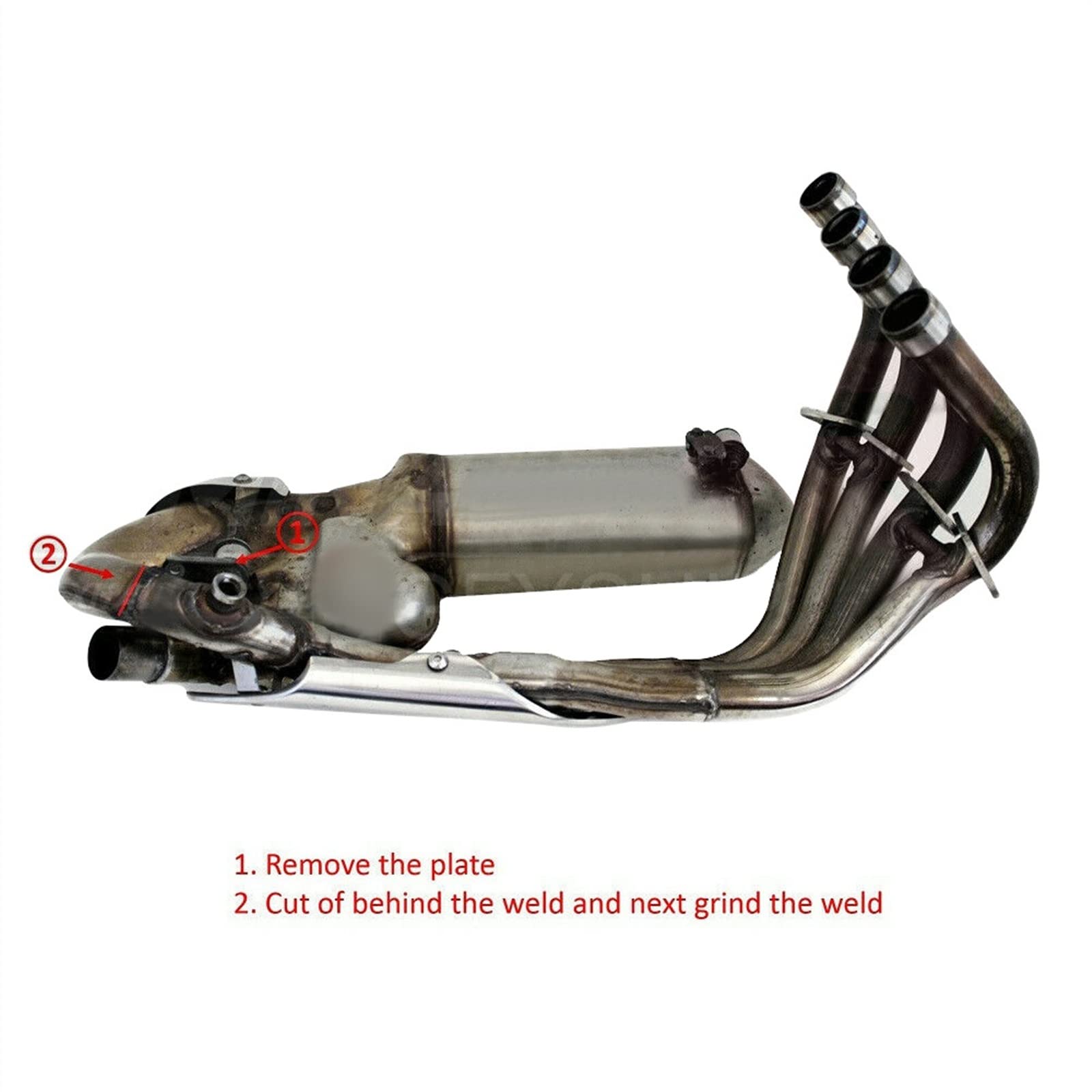 Moto per Honda Hornet 600 2007 2008 2009 2010 2011 2012 2013 CBR600F CB600F Hornet 600 Fuga Decat Tubo di Collegamento Tubo di Scarico Catalizzatore Elimina Tubo Accessori