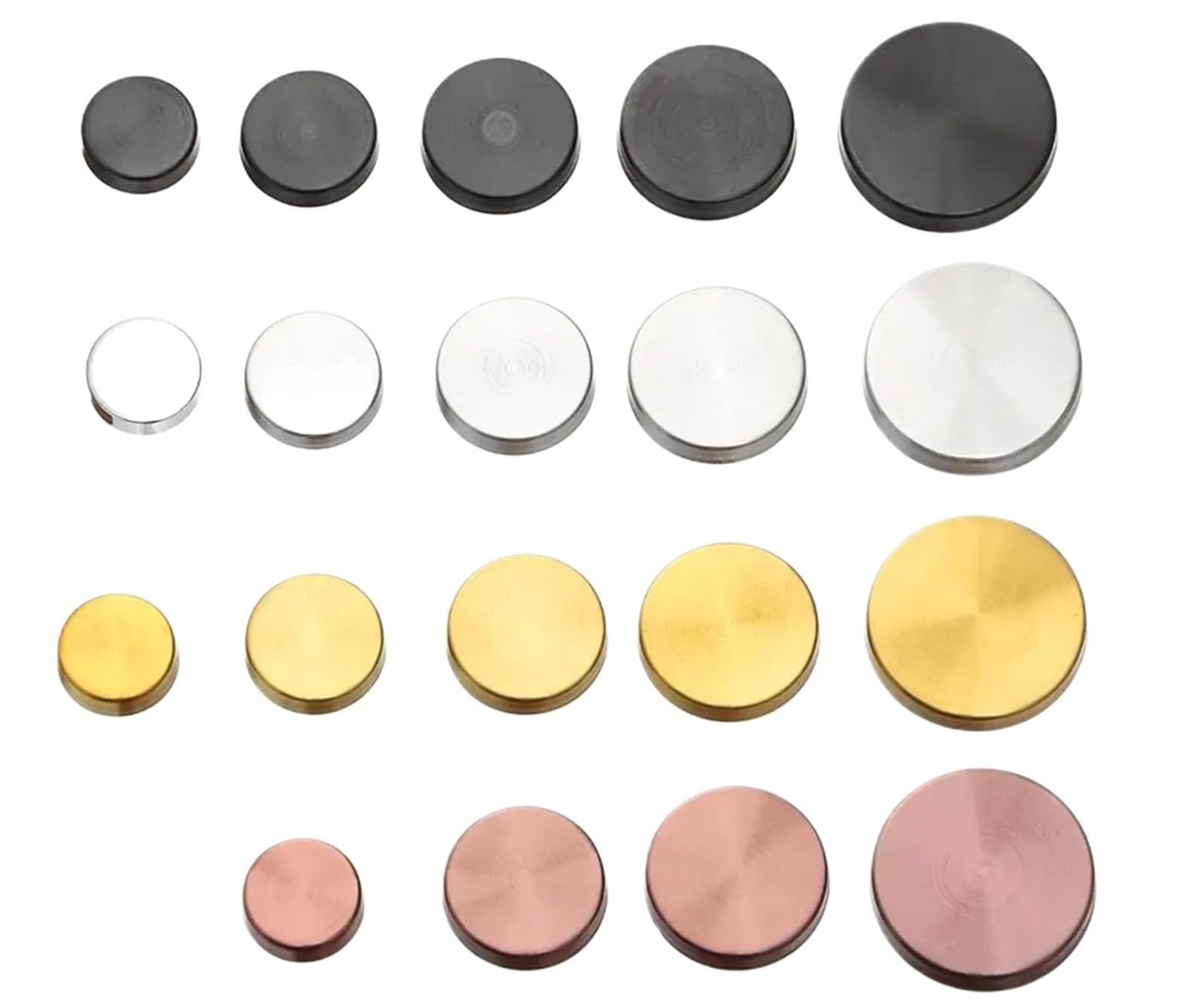 Hinged Screw Cover Caps 40pcs Mirror Fasteners Decorative Cap Nail Stainless Steel Furniture Hardware(Black,16mm)