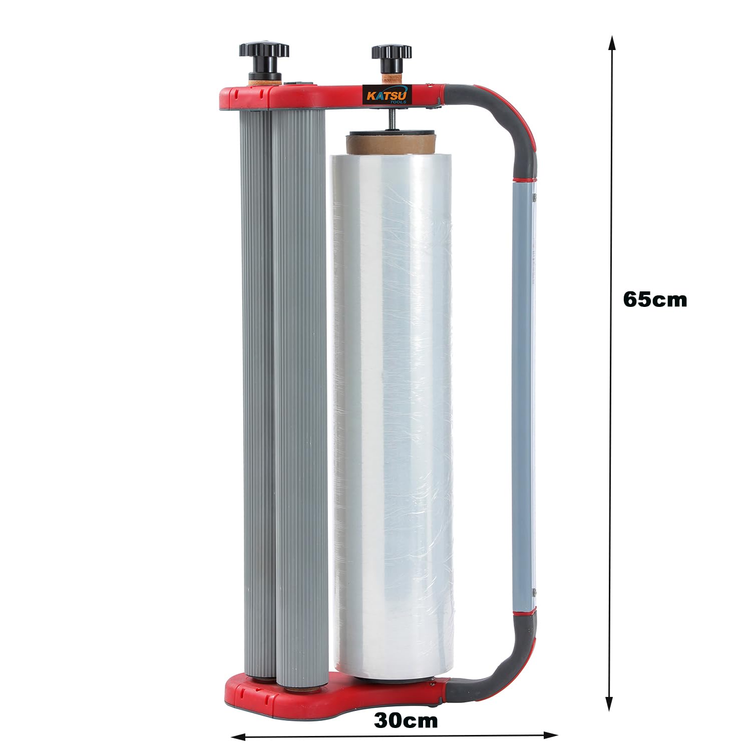 KATSU Tools Manueller Stretchfolienspender – einstellbare Spannung, Kartonpalettenverpackung, Handwickelmaschine, 1 x Rolle 3 kg Folie im Lieferumfang enthalten