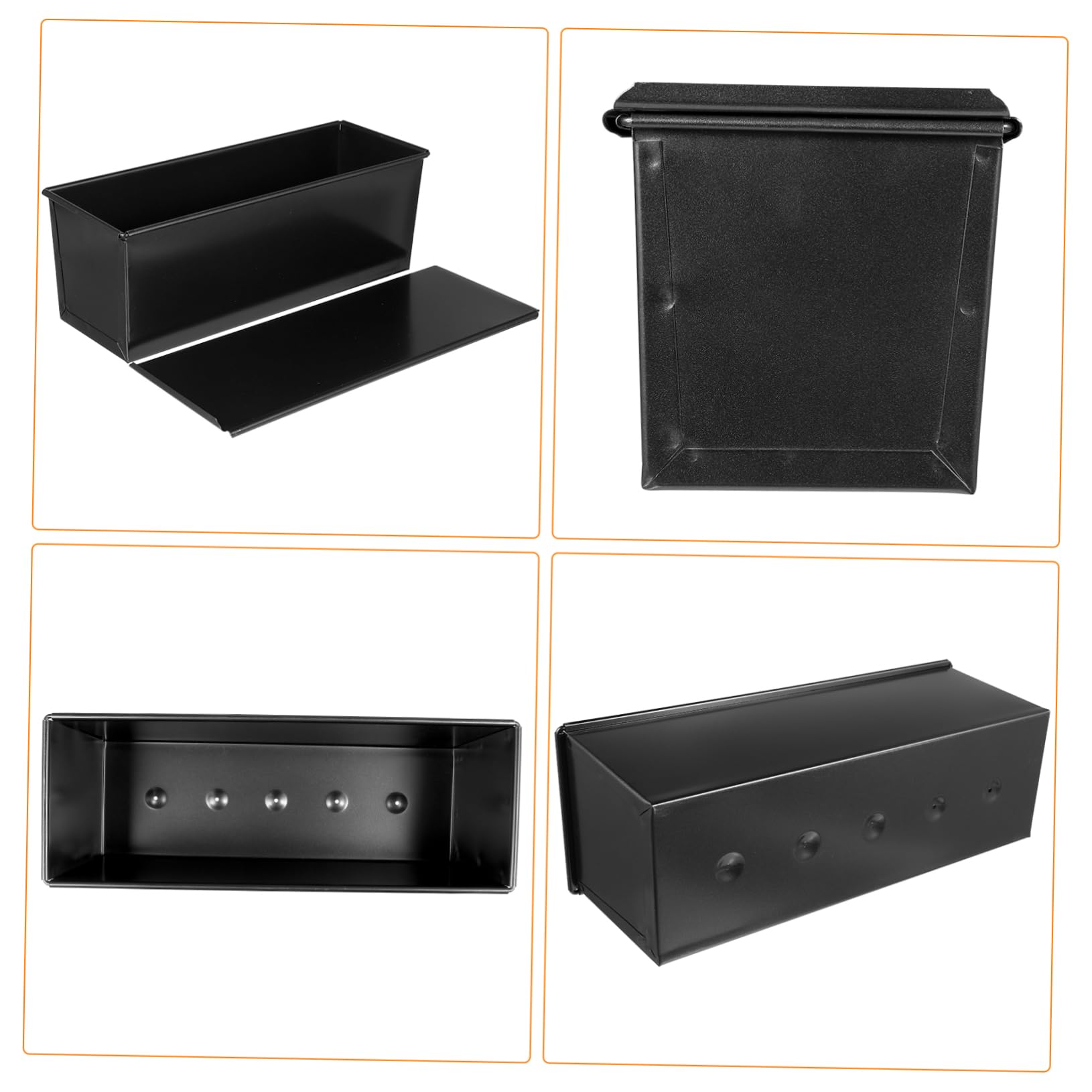 Cabilock 5fori Stampo per Pancarre con Coperchio in Inossidabile Teglia da Forno Antiaderente per Pane Fatto in Casa e Toast Design Versatile con Coperchio per Conservare Umidità