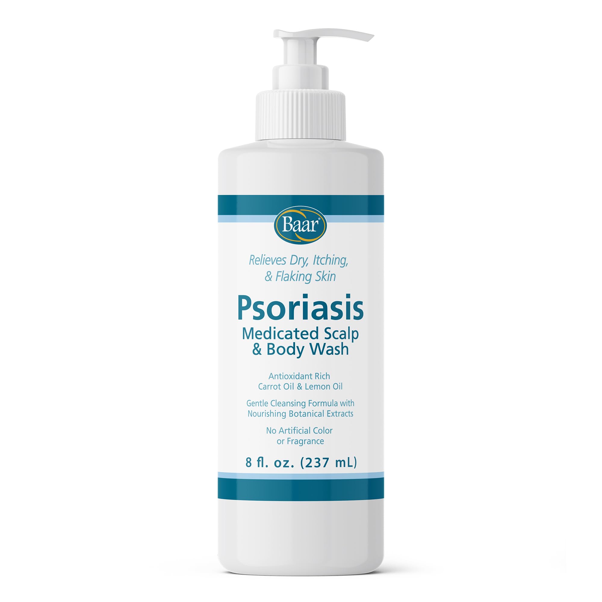 Psoriasis Therapeutic Scalp & Body Wash, Soothing Healing Formula with 2% Salicylic Acid and Antioxidant-Packed Botanicals like Carrot and Lemon Oil to Relieve Itchy, Dry Skin, 8 fl oz