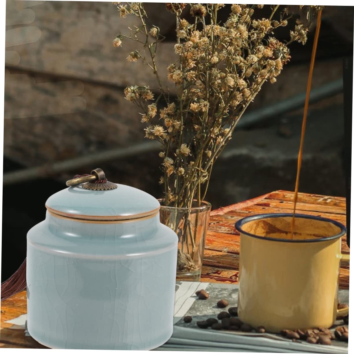 Gatuida 2 Pezzi Barattoli in Ceramica Sigillati per Conservazione Alimenti Grande Capacità e Protetti Dall’umidità, e Tè in Caffè e Negozi