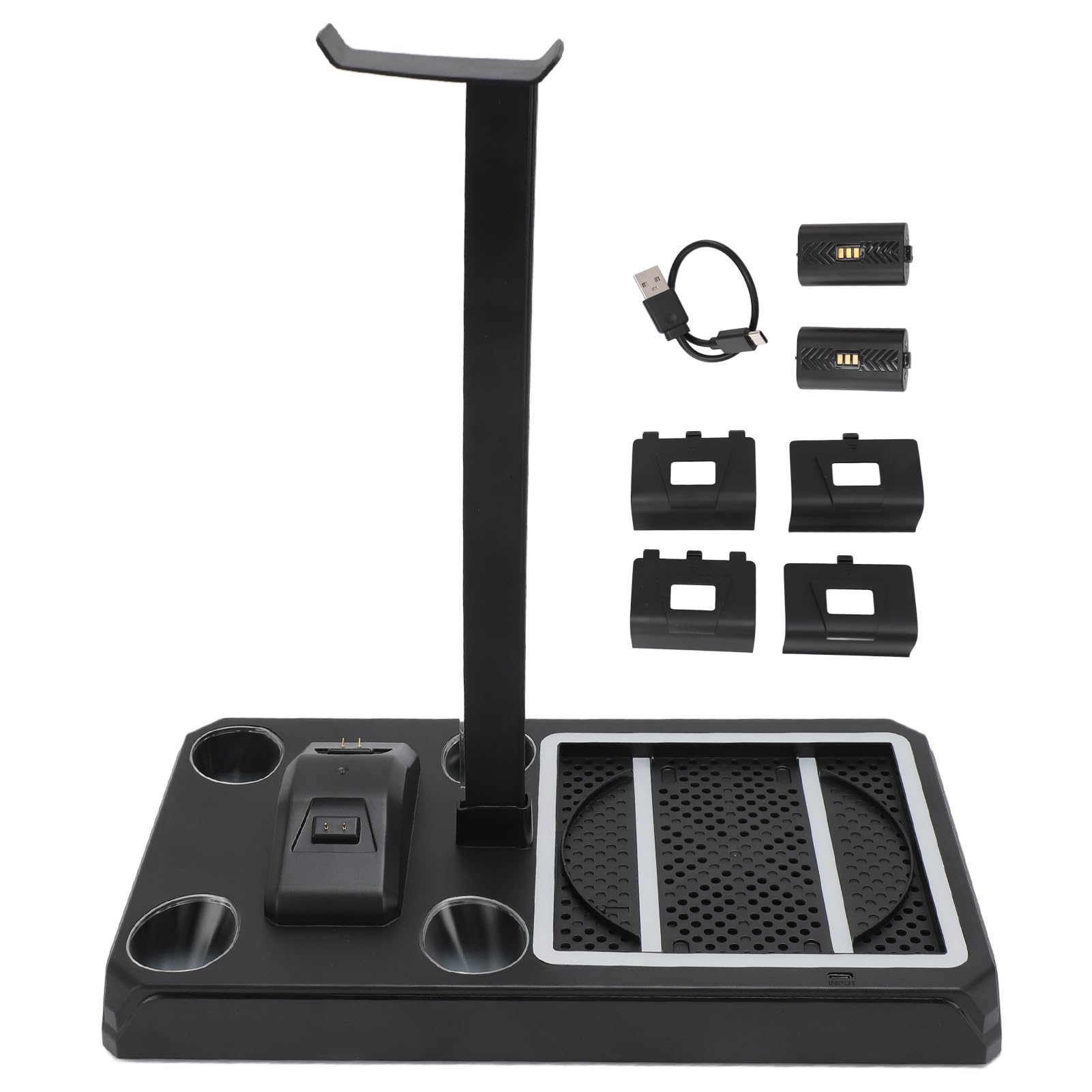 Estación de Carga del Ventilador de Enfriamiento de RGB para la Serie X de X, el de Refrigerador de la Muelle de Carga Dual Vertical con el Gancho de Auriculares de 12 Ranuras para la