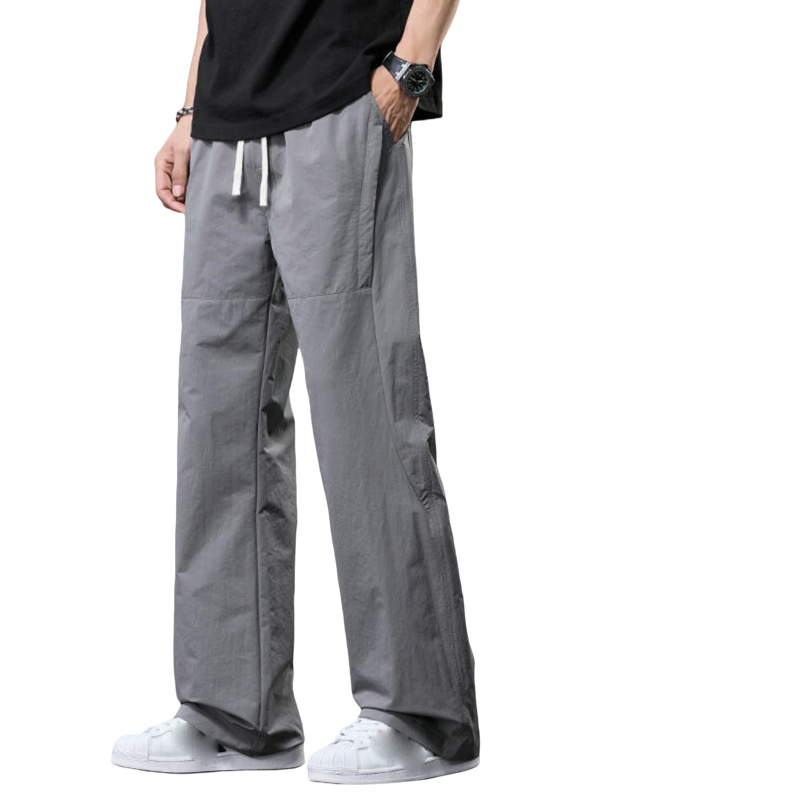 Pantaloni casual da uomo Primavera Estate Americano Trendy Straight Floor Lunghezza Gamba Larga
