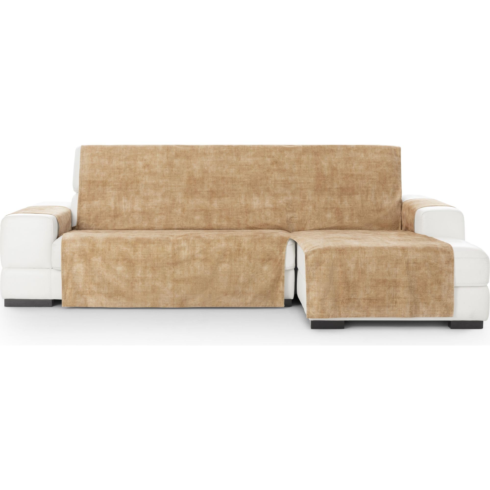 ECOMMERC3 Universal and Versatile Chaiselong Normal Right Sofa Cover – Mustard Colour Chaiselong Sofa Cover Protector Easy to Install for Back, Seat and Arms