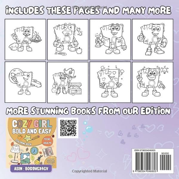 Washing Machine Cozy Bold and Easy Coloring Book: cute and cozy coloring book for adults & teens, bold and easy hygge inspired designs, super cute ... coloring book for kids, funny unique designs image 3