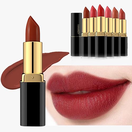 Liyen - Lápiz labial Liyen Meiwo, lápiz labial Hankey Flame Charm, lápiz labial hidratante de terciopelo rojo impermeable de larga duración que no