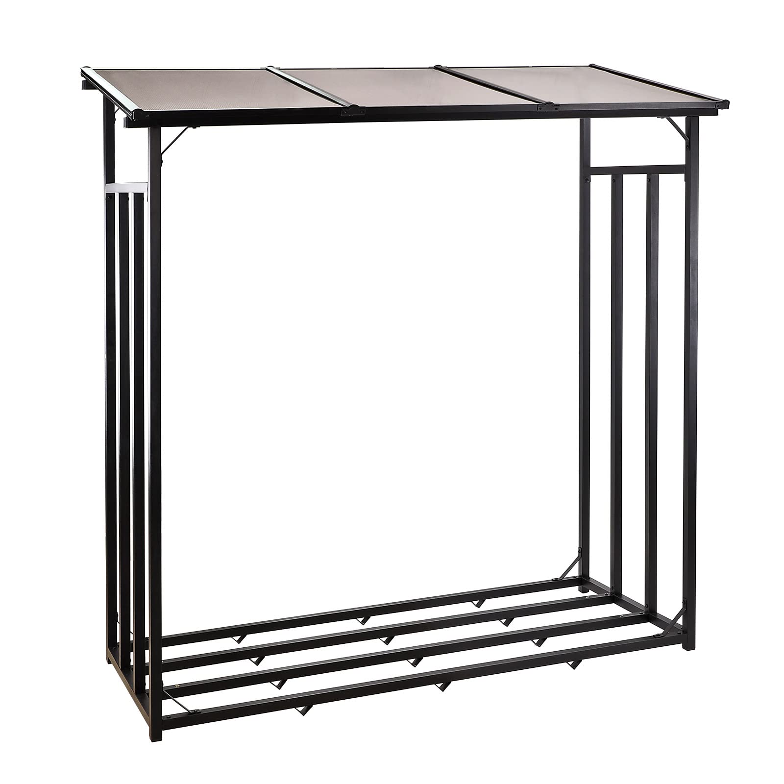 DEMA Kaminholzregal 167x70 cm – Brennholzregal, Holzregal, Holzlager, schwarz, robust & wetterfest, ideal zur Aufbewahrung von Kaminholz, Brennholz & Holzscheiten im Innen- & Außenbereich