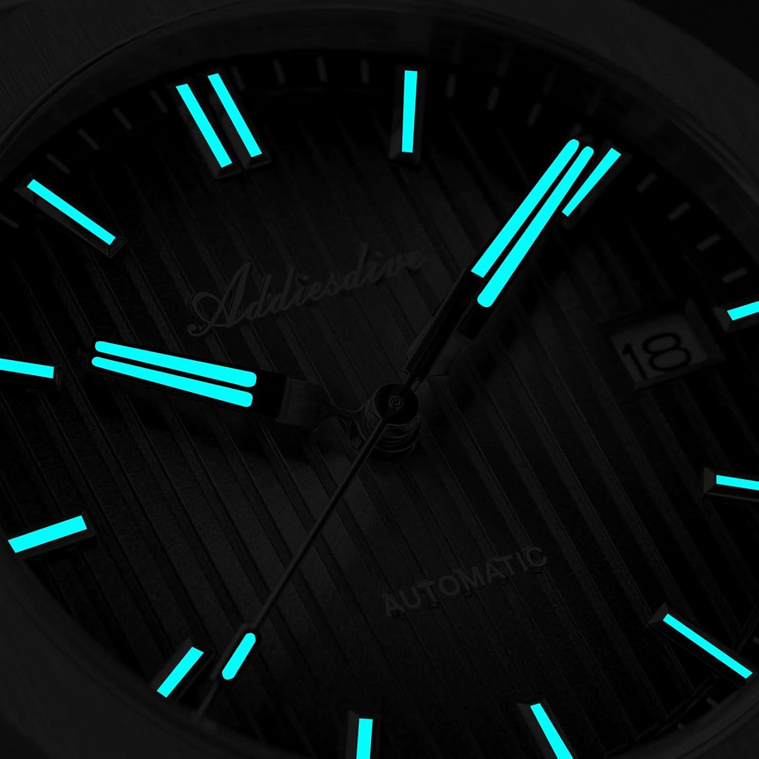 ADDIESDIVE 41 MM Mens Watches 8215 Automatic Movement Folded Pattern Dial with Sunburst Synthetic Sapphire Luminous 200 M Waterproof Large Watches for Men