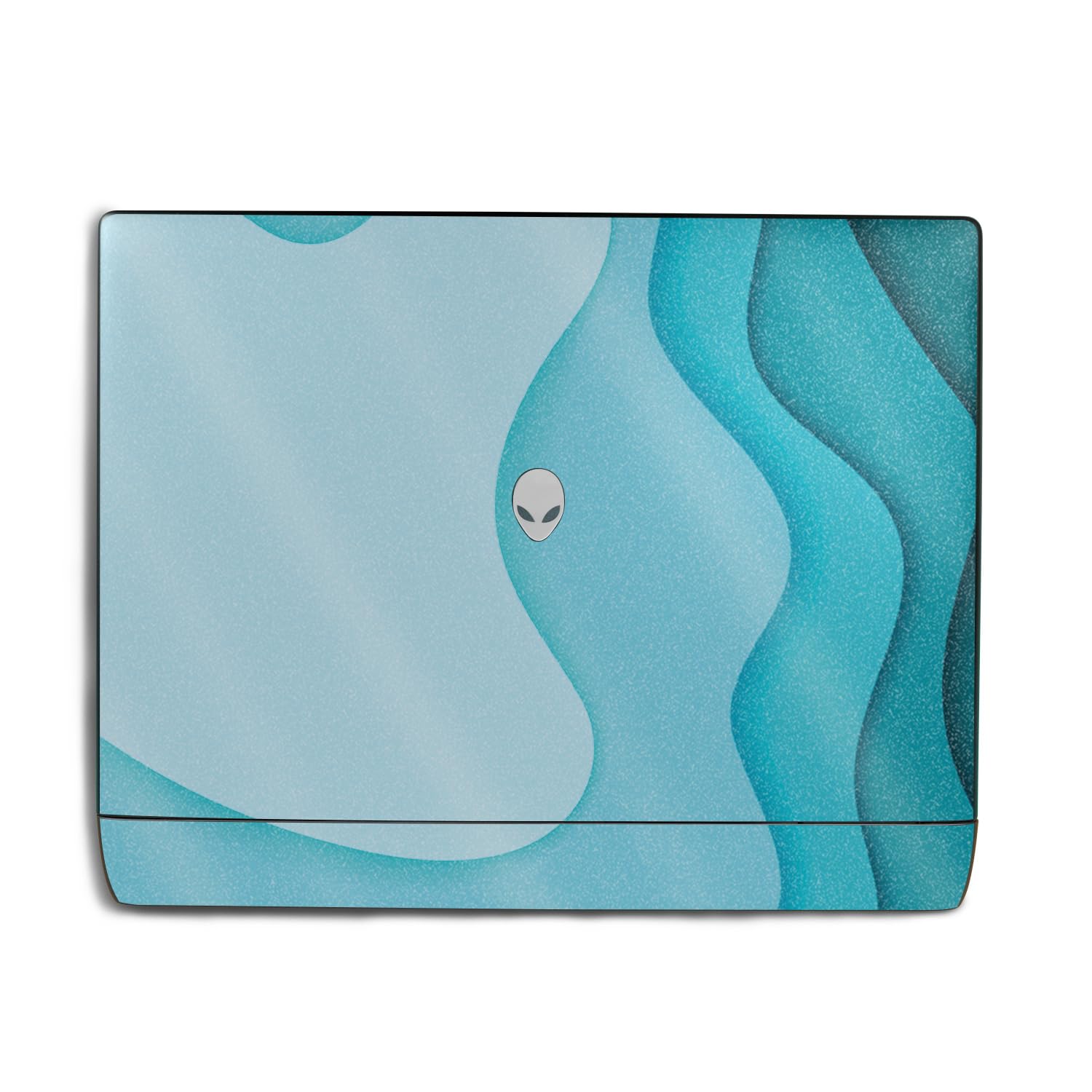 Glossy Glitter Laptop Skin Compatible with Alienware 18 Area-51 (2025) - Papercraft Cyan - Premium 3M Vinyl Protective Wrap Decal Cover - Easy to Apply | Crafted in The USA by MightySkins