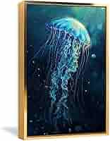 海月 クラゲ アート 絵画 壁飾り インテリア イラスト 海 深海魚 海の生き物 海月 クラゲ アート 絵画 壁飾り インテリア イラスト 海 深海魚
