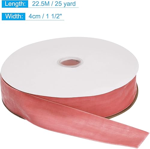 Miniatura 2 de MECCANIXITY Cinta de terciopelo de 1 12 pulgadas x 25 yardas, carrete de una sola cara sedosa para manualidades, envolver regalos, decoración de
