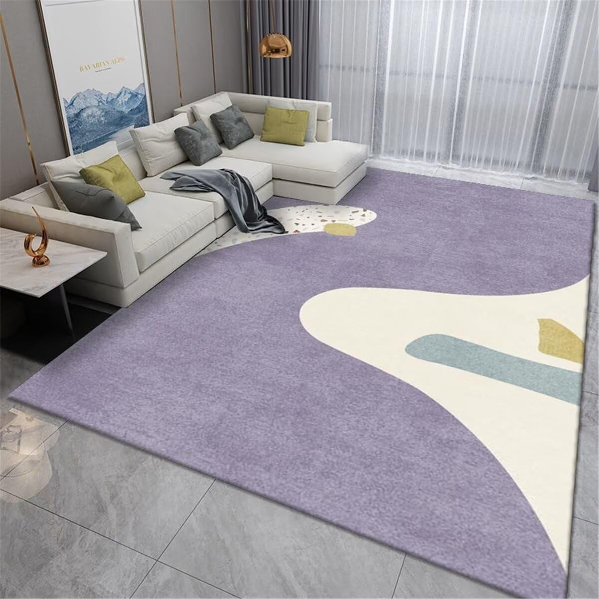 Tapis de chambre violet 40X60cm idéal pour un coin chevet ou bureau