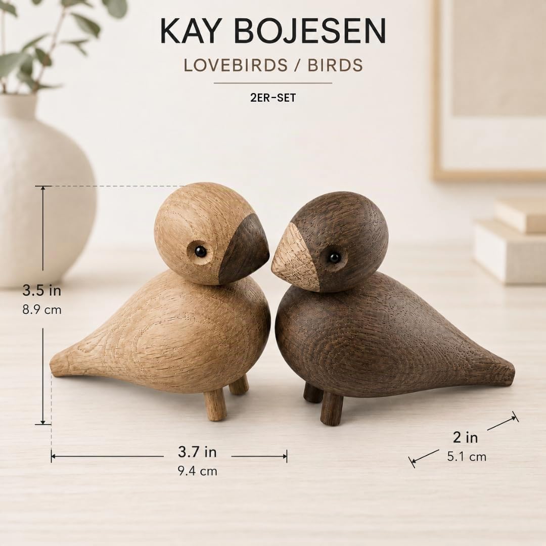 Kay Bojesen Unzertrennliche 1 Paar Figuren 9 cm Singvögel Dekoration, Holz : Kay Bojesen Küche, Haushalt & Wohnen