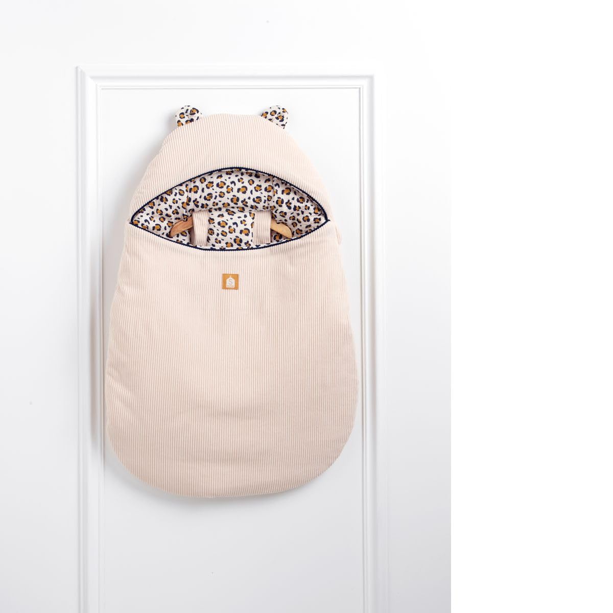 Nid d'ange bébé 5 attaches en velours côtelé et intérieur gaze de coton