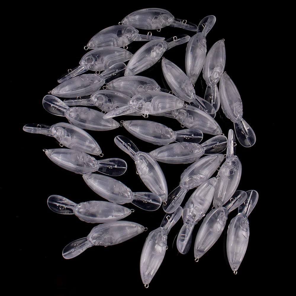 50 Uds. Crankbait en Blanco sin Pintar-cebos Duros de Buceo Medio de 5,5 cm/3,8g for Señuelos de Pesca DIY-Perfecto for Pesca de lubina