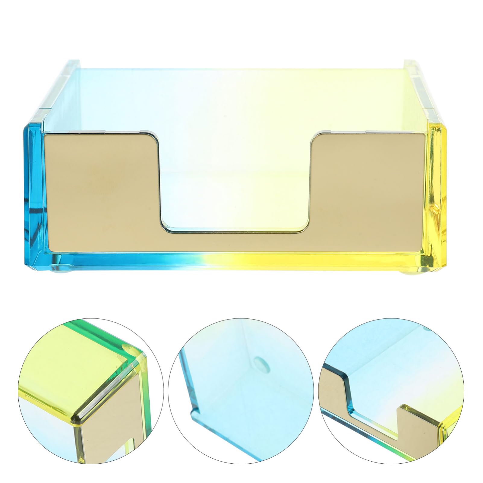 NUOBESTY 3pezzi Organizer Per Scrivania Acrilico Gradiente Porta Blocchi e Memo Contenitore Multiuso Per Forniture Ufficio e Decorazione Desktop Contenitore Per Note e Biglietti Da Visita