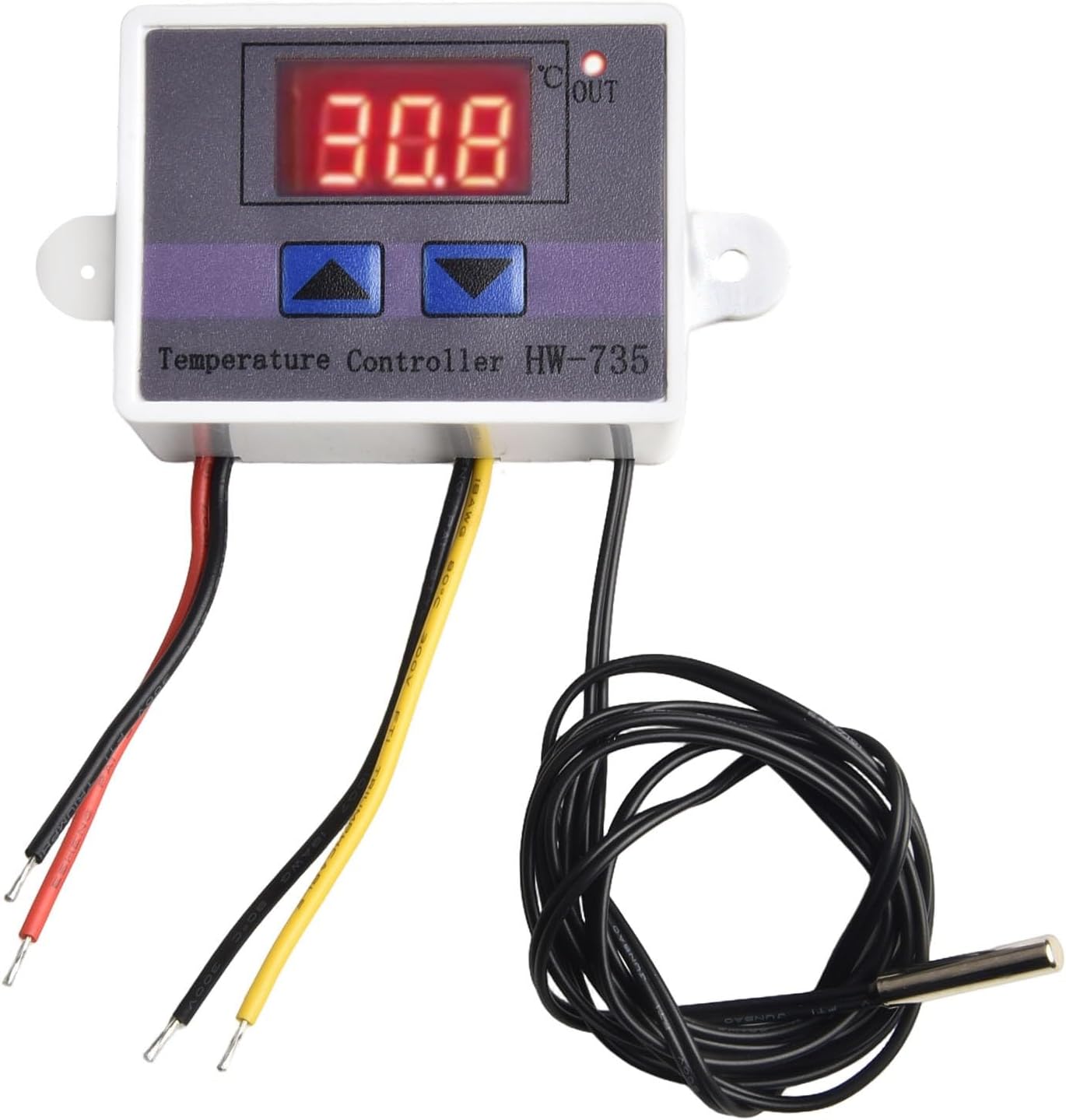 Temperature Controller Thermostat for XH-W3001, -50°~110° for Range, 12/24/220V Power Supply, 10A Output, Compatible with Aquariums and Incubators