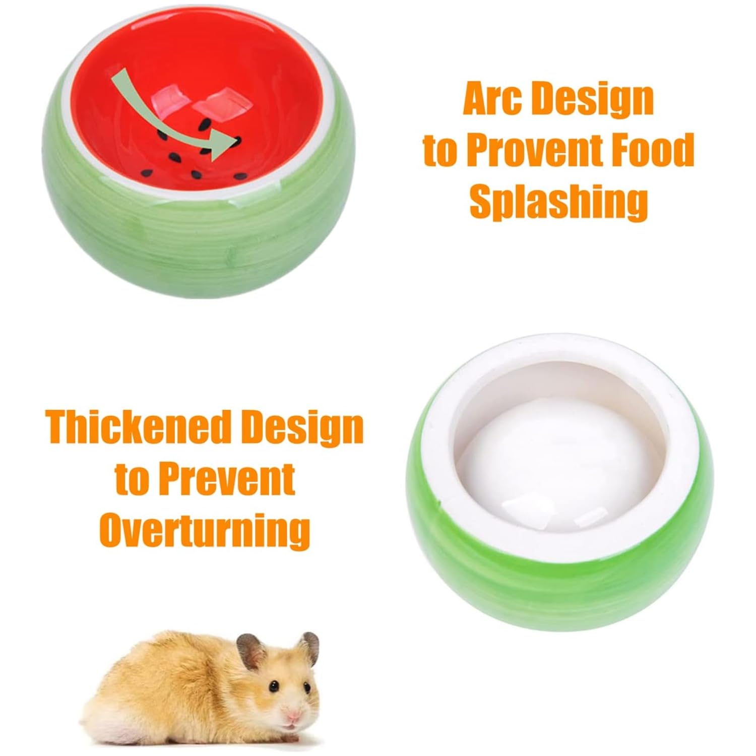 Ciotole Ceramica Per Criceti 2PCS - Design Frutta, 8x4 Cm, Per Animali Piccoli Come Ricci E Uccelli - Foto 10