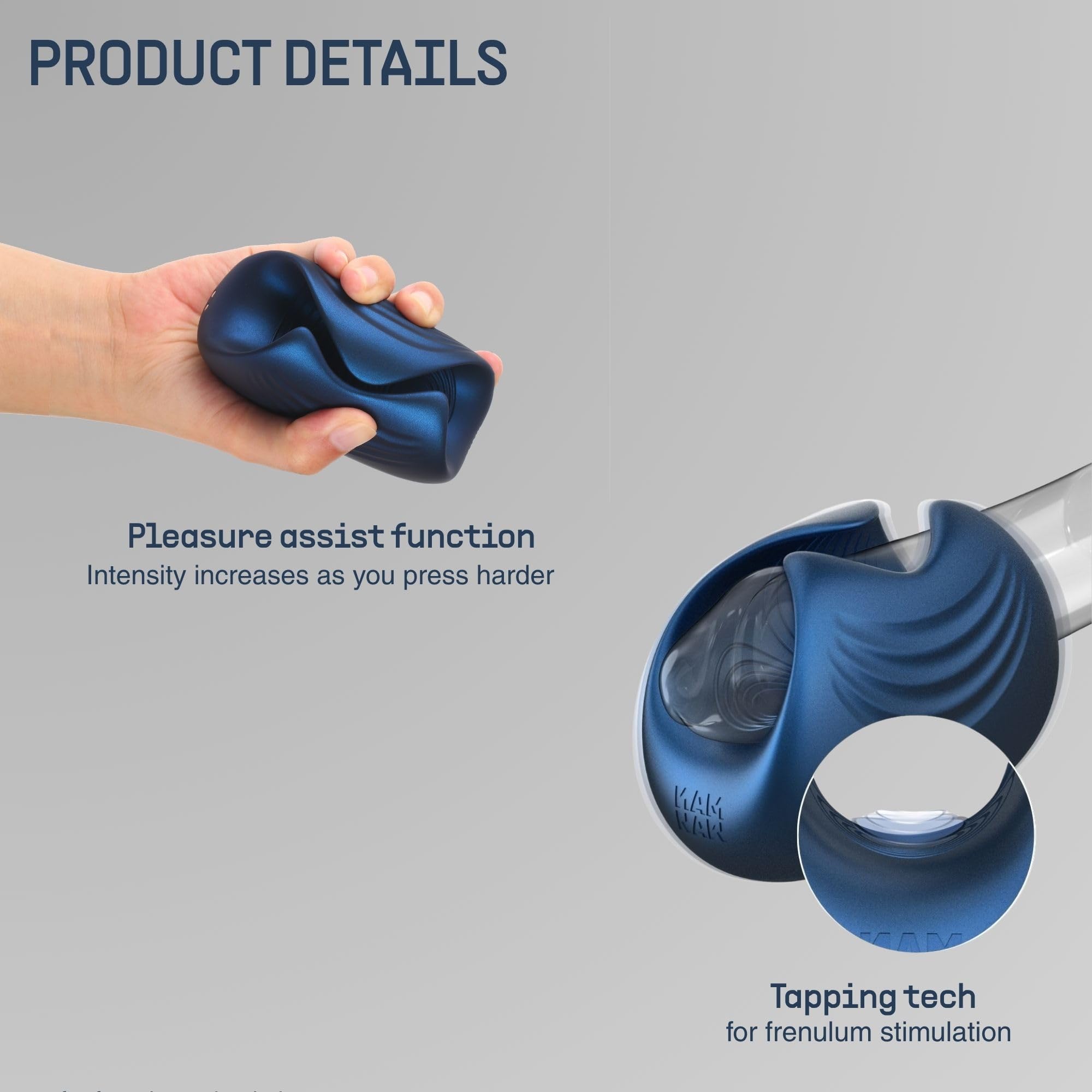 Manwan Sub.One Masturbatore Maschile Tapping – Masturbatore Automatico con Pleasure Assist, 5 Modalità & 5 Intensità, Stimolazione del Frenulo, Impermeabile IPX7, Ricarica Magnetica - Stellar Blue