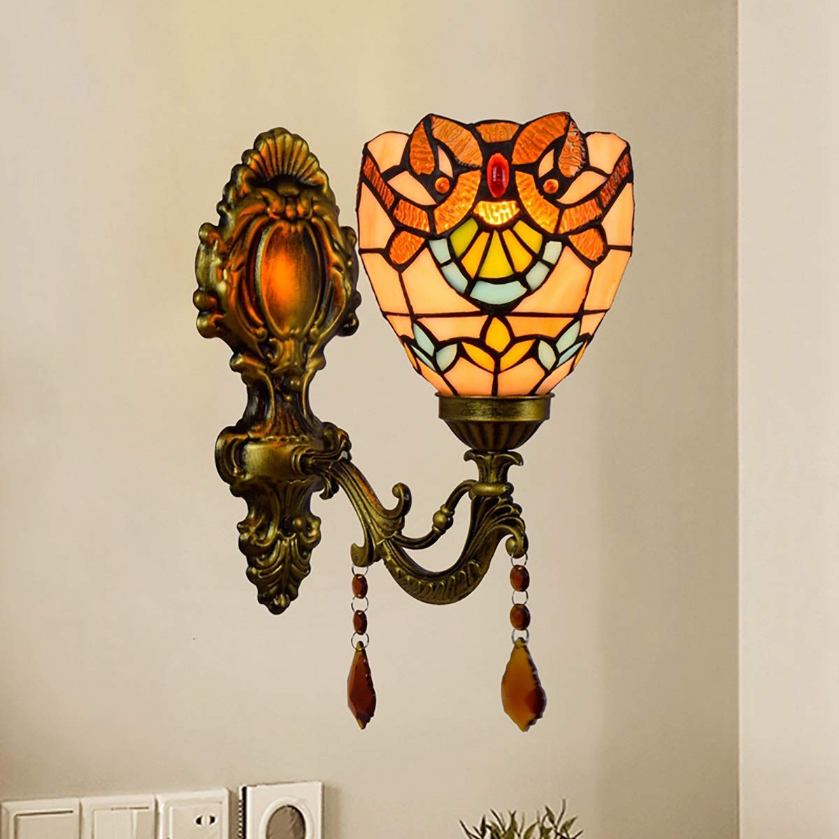 6-calowa brytyjska lampa z lustrem łazienkowym Klasyczna duszpasterska kryształowa lampka nocna kinkiet Barokowa lampa ścienna do przejścia