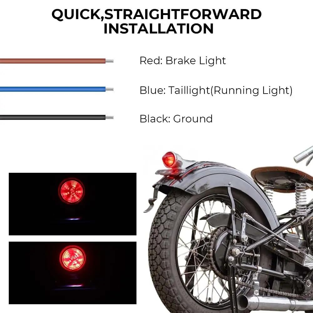 stop tylne światło Do Bobber Choppers tylne światło hamowania | Zamontuj tylne światło motocykla 12 V ze wspornikiem akcesoria motocyklowe
